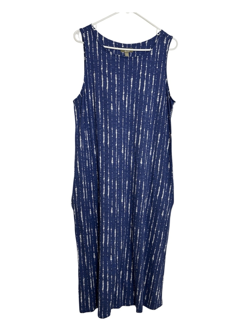 Denim & Co. Naturals Dusty Blue Size LP Maxi Dress
